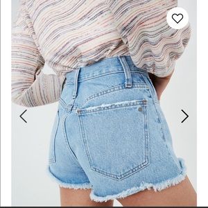 NWT Madewell Relaxed Denim Shorts Fringe Hem SZ 26